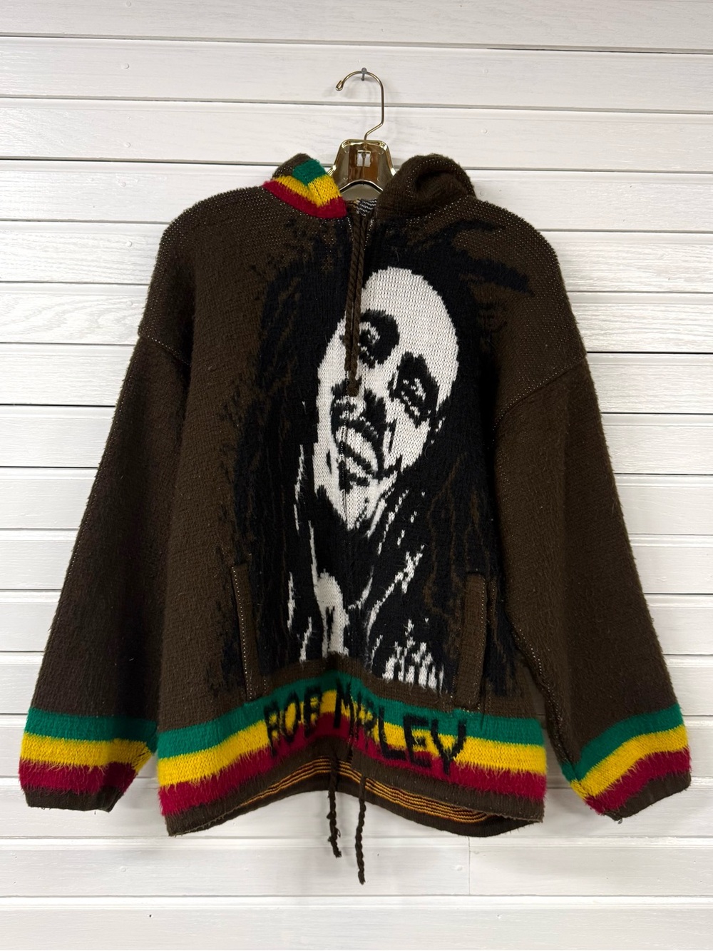 Bob Marley Mega Print Zip Sweater Vintage Hoodie
